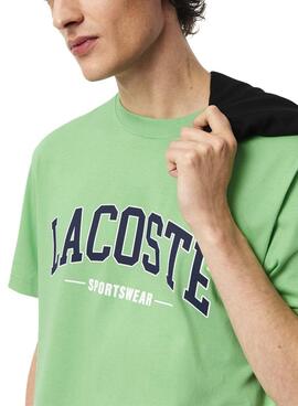 Lacoste T-Shirt mit sportlichem grünen Logo für Herren