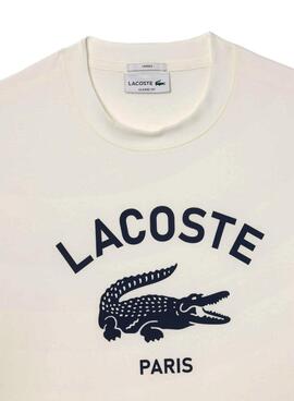 T-Shirt Lacoste mit weißem Logo-Print für Herren und Damen