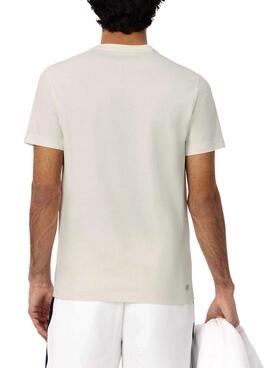 Lacoste Tennis T-Shirt mit Rene Lacoste Beige-Print für Herren