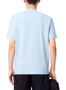 T-Shirt Lacoste Logo Lacoste Paris blau für Herren.