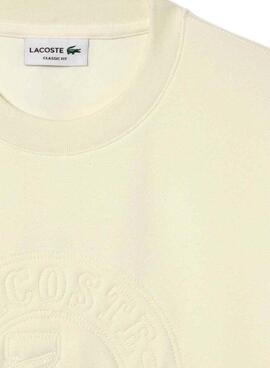 Sweatshirt Lacoste Logo Lacoste Paris beige für Herren.