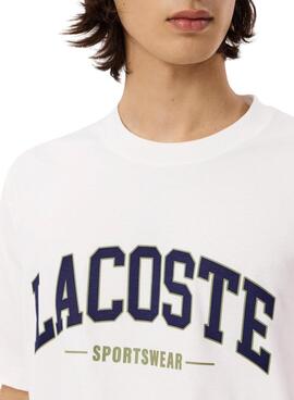 T-shirt Lacoste Sport mit weißem Logo für Herren.