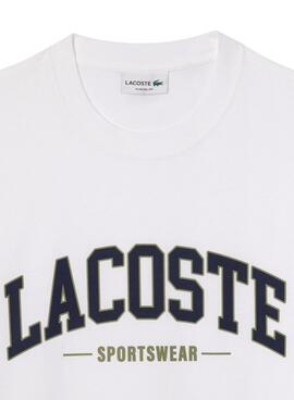 T-shirt Lacoste Sport mit weißem Logo für Herren.