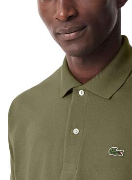 Lacoste Polo Piqué L.12.12 für Herren in Khaki-Grün.