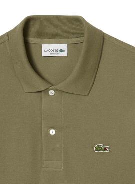 Lacoste Polo Piqué L.12.12 für Herren in Khaki-Grün.