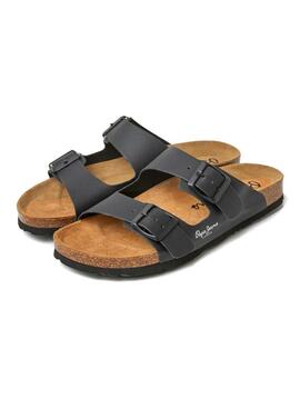 Pepe Jeans Oban Classic schwarze Sandalen für Damen