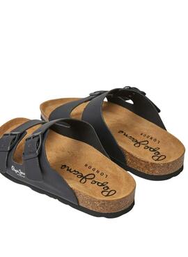 Pepe Jeans Oban Classic schwarze Sandalen für Damen