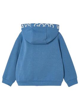 Sweatshirt Mayoral mit blauer Kapuze und Schriftzug für Jungen