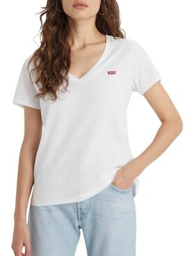 Levi's Perfect V Neck T-Shirt in Weiß für Damen