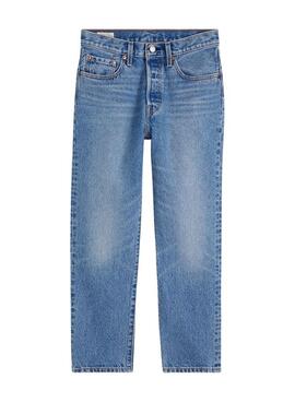 Jeans Levi's 501 Crop in Blau für Frauen.