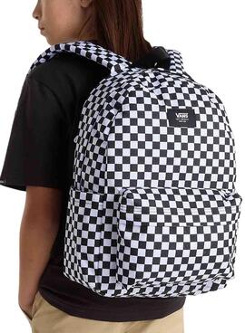 Rucksack Vans Old Skool Grom Check Schwarz für Kinder