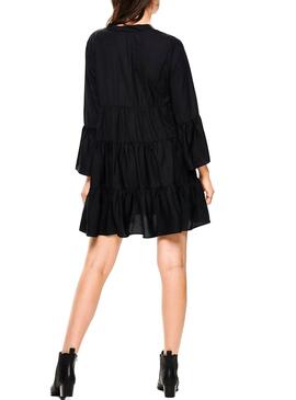 Kleid Only Athena Rüschen Schwarz Für Damen