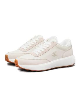 Sneakers Calvin Klein Runner Mix beige für Frauen