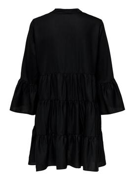 Kleid Only Athena Rüschen Schwarz Für Damen