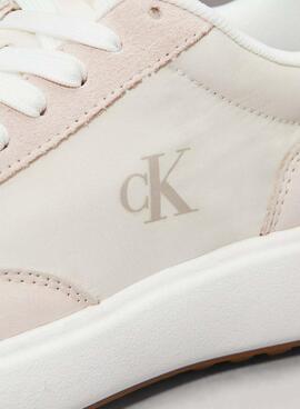 Sneakers Calvin Klein Runner Mix beige für Frauen