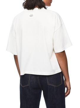 T-Shirt Pepe Jeans Mimi Dua Lipa Weiß Damen