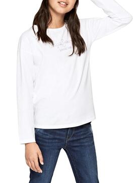 T-Shirt Pepe Jeans Nuria Weiß Mädchen
