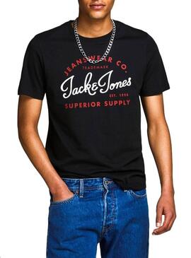 T-Shirt Jack and Jones Logo Schwarz Herren