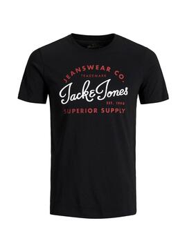 T-Shirt Jack and Jones Logo Schwarz Herren