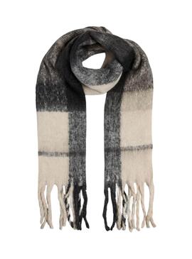 Schal Pieces Lysna beige und schwarz für Frauen