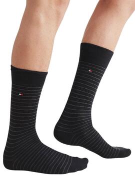 Pack 2 Socken Tommy Hilfiger Streifen Schwarz für Herren