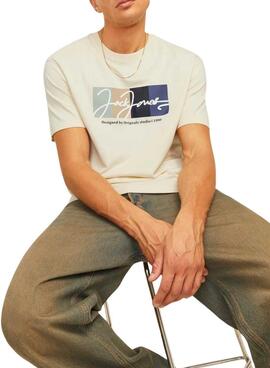 T-Shirt Jack and Jones Portland beige für Männer