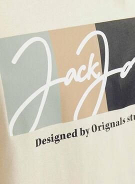 T-Shirt Jack and Jones Portland beige für Männer