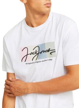 T-Shirt Jack and Jones Portland weiß für Männer