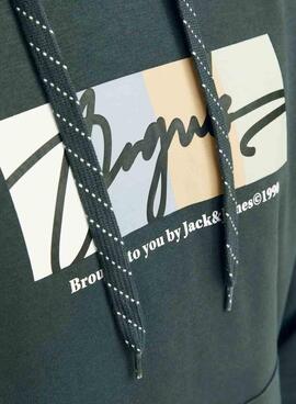 Sweatshirt Jack and Jones Portland in Grün mit Kapuze für Männer