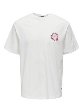 T-Shirt Only and Sons Keane weiß für Männer.