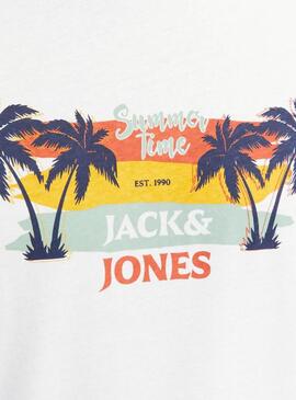 T-Shirt Jack and Jones Summer in Weiß für Männer.