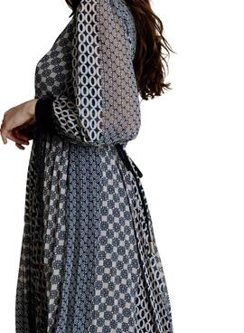 Kleid Naf Naf Geo blau für Frauen
