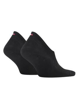 Paar 2 Tommy Jeans Footie schwarze Socken für Männer und Frauen