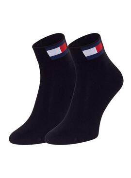 Pack mit 2 schwarzen Tommy Jeans TH UNI Socken für Männer und Frauen