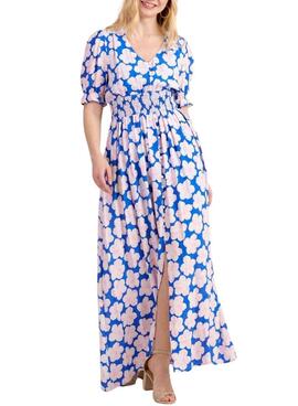 Kleid Naf Naf Montse mit blauem Blumenmuster für Frauen
