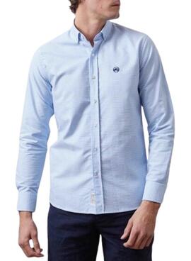 Altonadock Hemd mit Vichy-Karo in Blau und Weiß für Herren.