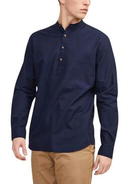 Gib mir nur die deutsche Übersetzung davon: Hemd Jack and Jones Sommer Marineblau Für Männer