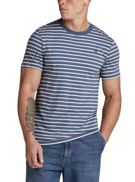 T-Shirt G-Star Blau Stripe Slim für Männer