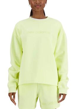Sweatshirt New Balance Hyper Density Gelb für Frauen