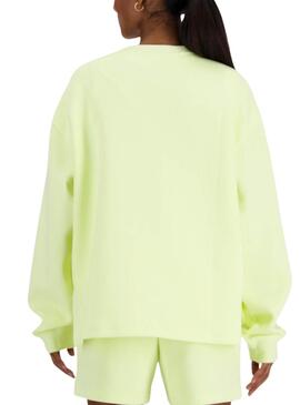 Sweatshirt New Balance Hyper Density Gelb für Frauen