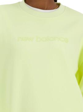 Sweatshirt New Balance Hyper Density Gelb für Frauen