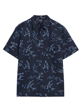 Hemd Superdry Strandhemd Marineblau für Männer