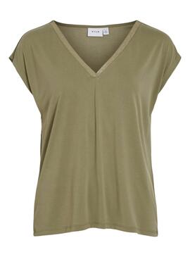 T-shirt Vila Vimodala Glitter Grün für Damen