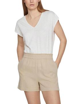 Top Vila Visyma Beige für Frauen