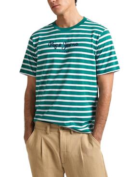  T-Shirt Pepe Jeans Striped Eggo Grün
