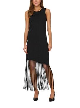 Kleid Only Zinna Fransen Schwarz für Damen