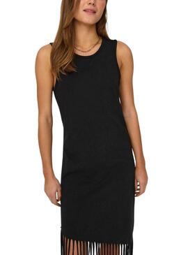 Kleid Only Zinna Fransen Schwarz für Damen