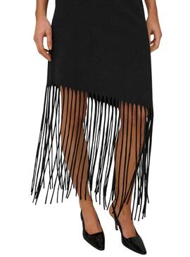 Kleid Only Zinna Fransen Schwarz für Damen