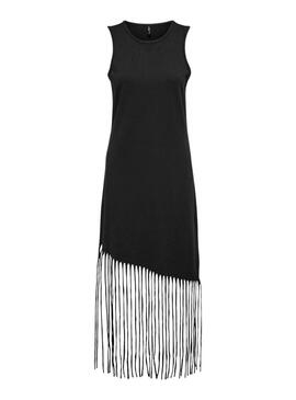Kleid Only Zinna Fransen Schwarz für Damen
