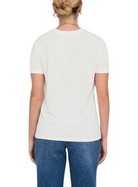 T-Shirt Only Free Leaf Weiß für Damen
